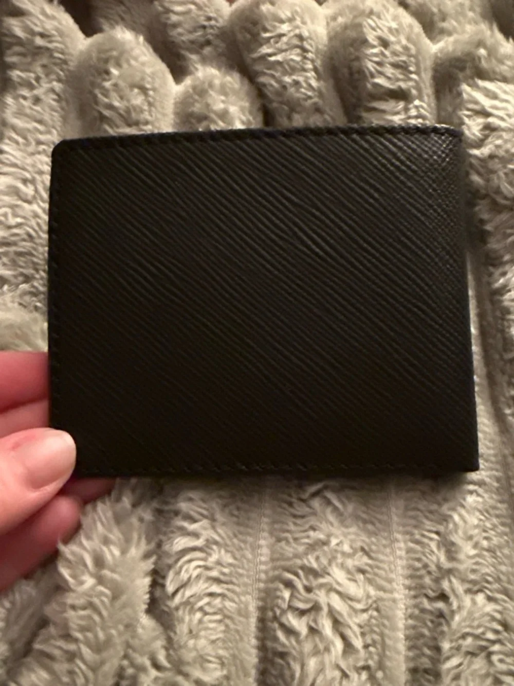 Michael Kors Black Saffiano Leather Bifold Wallet with Gold Logo